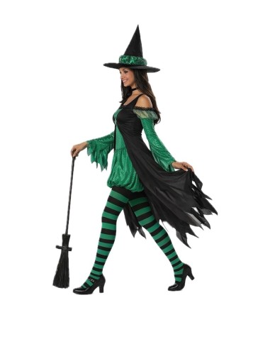 Fantasia de Bruxa Verde Esmeralda Nova | Fantasias para Adultos O Rei do Carnaval